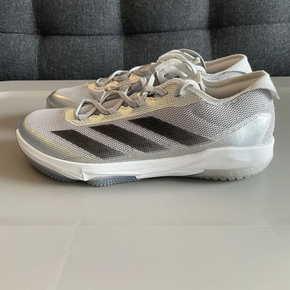 Size 8.5 - adidas Adizero Impact Turf Silver Speed Pack Men Baseball Shoes